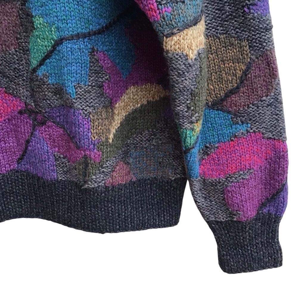 Boston Traders Knitted By Hand Pure Wool Multicolor Sweater Men’s Size M - Picture 3 of 7
